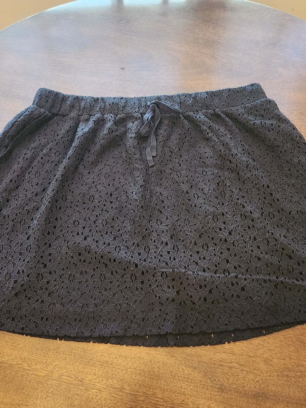 Lou & Grey Black Crochet Lace Mini Skirt